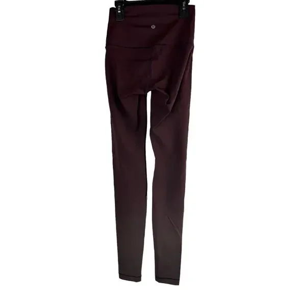Lululemon Wunder Under Pant Hi-Rise Ombre Black Cherry Leggings Women's Size 4 - Picture 7 of 11